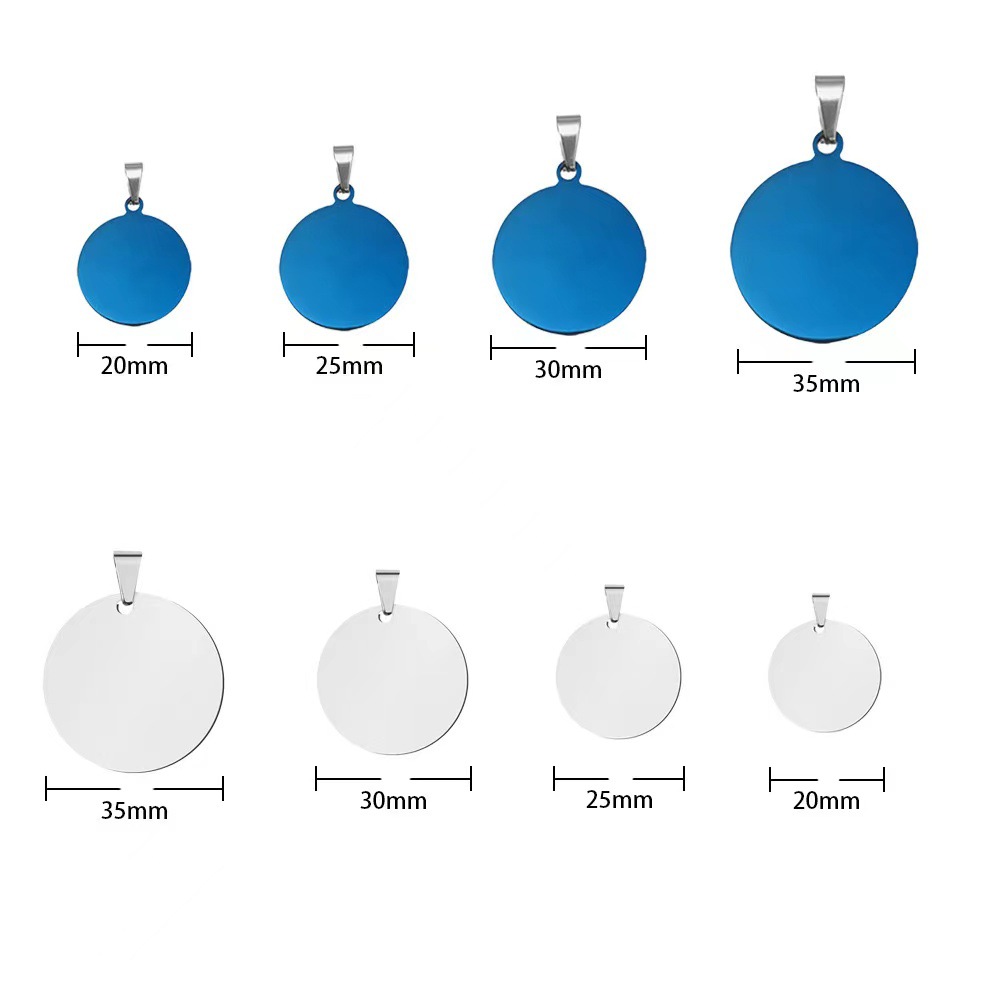 Acero inoxidable redondo PET Etiqueta de perro de metal grabado nombre del animal doméstico contacto número espejo pulido vacío chapado