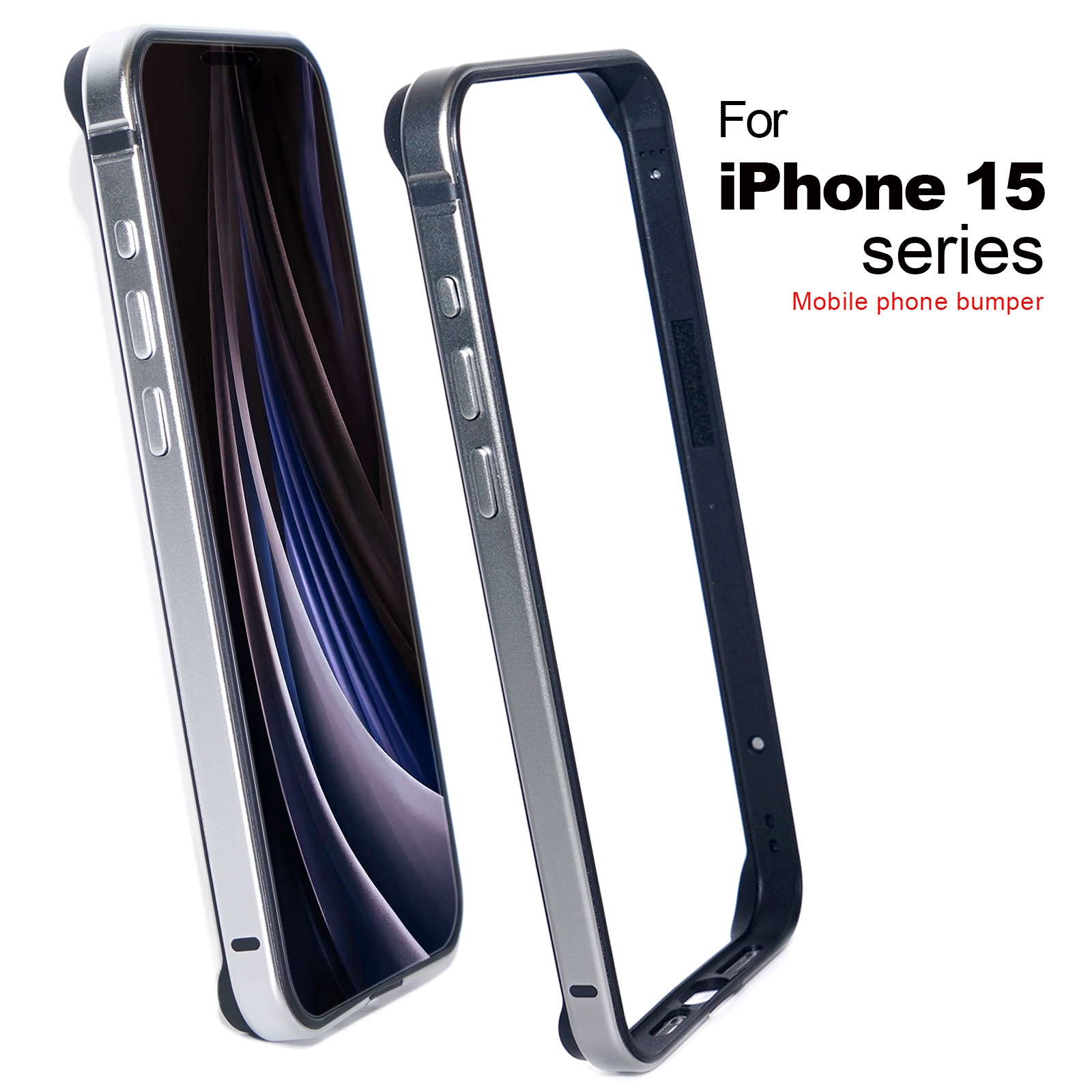 Металлическо-силиконовый чехол, совместим с iPhone 15, iPhone 15 Pro, 15 Plus, 15 Pro Max