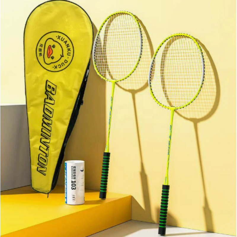 Oxford Cloth Badminton Racket Sponge Ultra-Light Offensive Professional Sports Durable Badminton Racket Set for Adults and Children