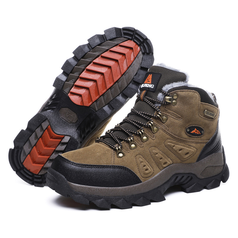 Zapatos de montaña al aire libre para hombres zapatos de montaña antideslizantes y resistentes al desgaste zapatos de montaña de cruce amortiguación ligera con piedra de veludo