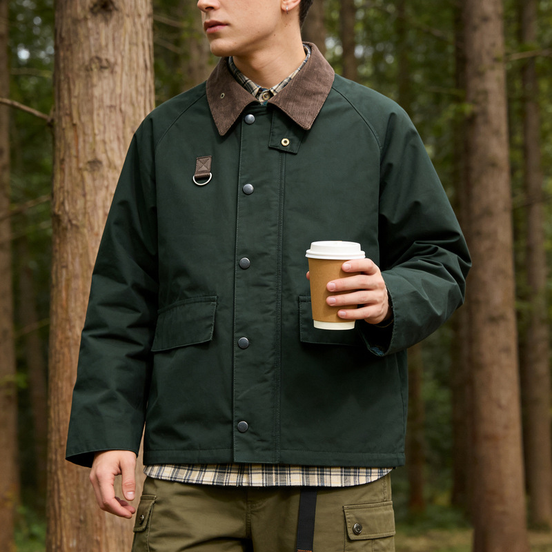 OKONKWO Waterproof Hunting Oil Wax Jacket Windbreaker SPEY Fishing Short Jacket Flying Life 2 Same