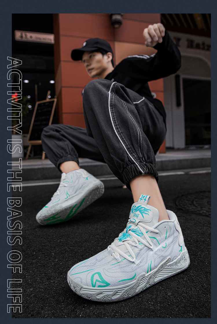 Three-ball Three-generation Bauer Basketball Shoes for Men and Women Anti-slip and Wear-resistant High-top Concrete Combat Cushioning Sports Shoes_voghion.com