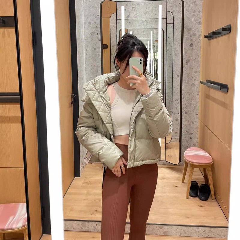 lulu同款Wunder Puff Jacket四格连帽羽绒服泡芙短款鸭绒超轻外套|undefined