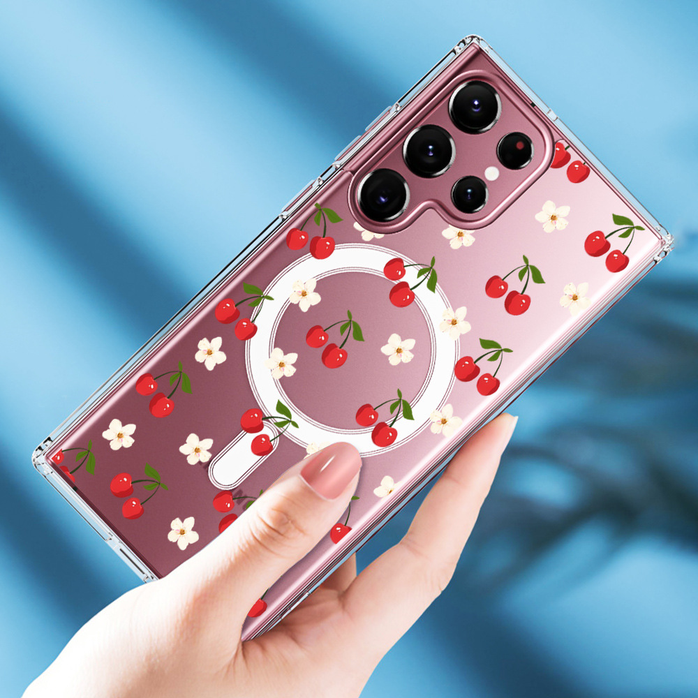45g Weight Samsung Applicable Brands Phone Cases Classification PC, tpu Material Cherry, Bow Knot Pattern Simple Style, Classic Style Style PC Tpu Cherry Bow Knot Simple Style Classic Style Phone Cases Phone Accessories 4