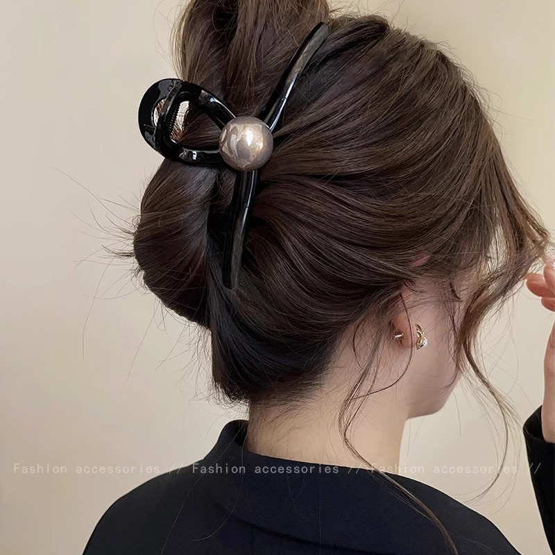 Nuevo cabello de gran tamaño más rascar broca de cabello de arco temperamento de alto nivel amoroso detrás del cerebro broca de perla tiburón