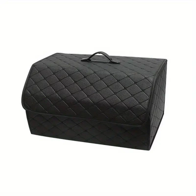 Car trunk storage box, vehicle-mounted storage box, multifunctional organizer box, large-capacity storage box, portable model (Car storage bag/box) - black-black-line-extra-large-size-653030cm