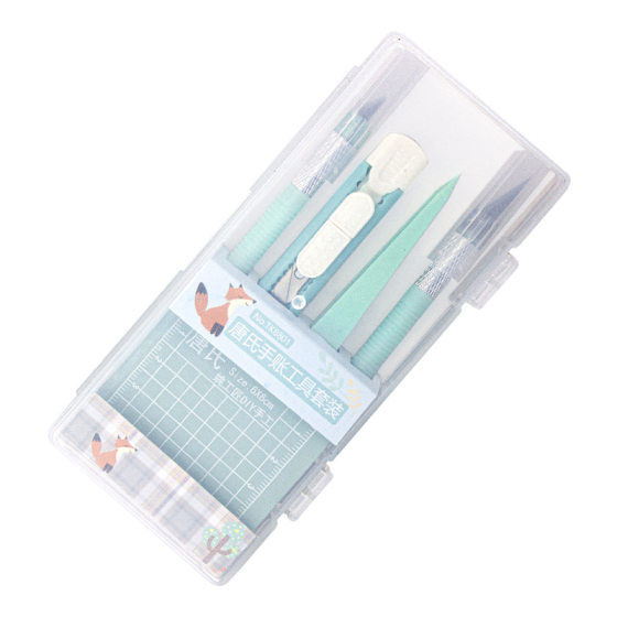 Journal carving knife cutting pad suit pen knife carving knife art knife mint green cutting paper pad pointed tweezers tool