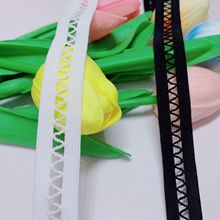 现货1.4-1.8CM黑白间色网格镂空弹力松紧带 锦纶有孔渔网针织松紧
