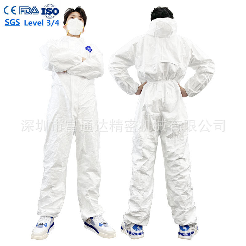 可发国外一次性Tyvek 400白色防护服65g用于门诊可重复使用510K