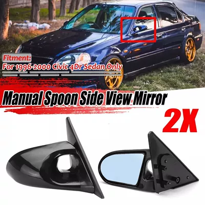 Suitable for Civic Ek 1996-2000 Rearview Mirrors, a Pair of Civic 4-Door Modified Rearview Mirrors with Blue Mirror Surface 1 (Car mirror)