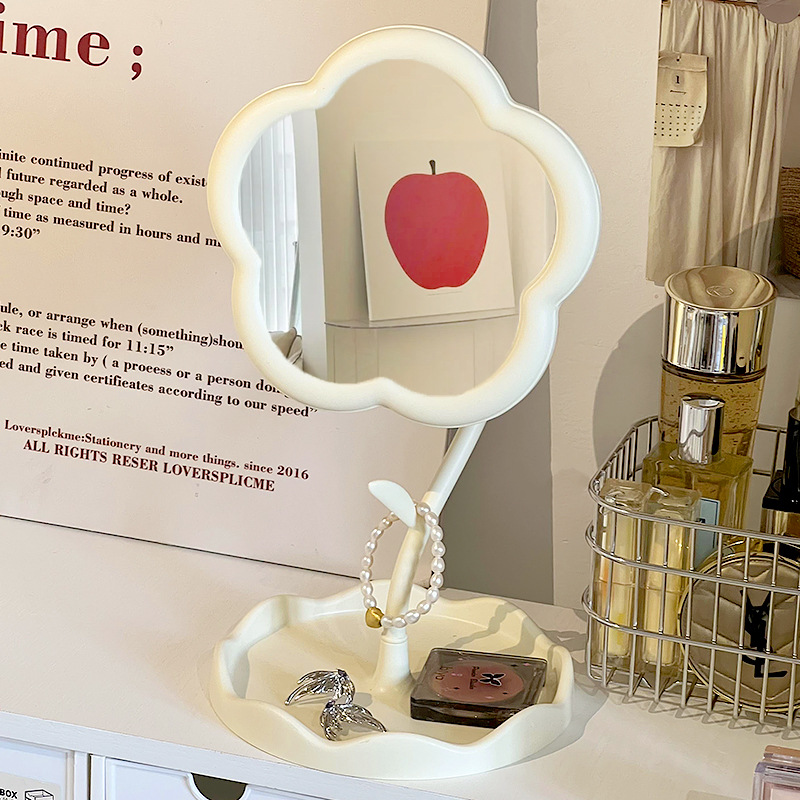 太陽の花のデスクトップの化粧鏡の寮の回転できる置物のデスクトップのプラスチックのかわいい化粧鏡の学生の高清の鏡