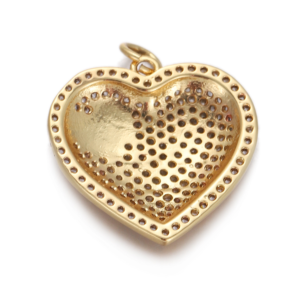 2g Weight Pendant Jewelry Making Type Gold Plated Plating Material Zircon Inlay Material 1 Piece Quantity Casual, Daily Occasion Copper Material Heart Shape Pattern Women's Gender Simple Style Style 1 Piece Copper Zircon Gold Plated Heart Shape Pendant 15