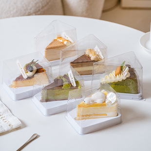 Japanese-style Triangle Mousse Lasagna Box Cake Triangle Cut Pack West Point Transparent Baking Packaging Box