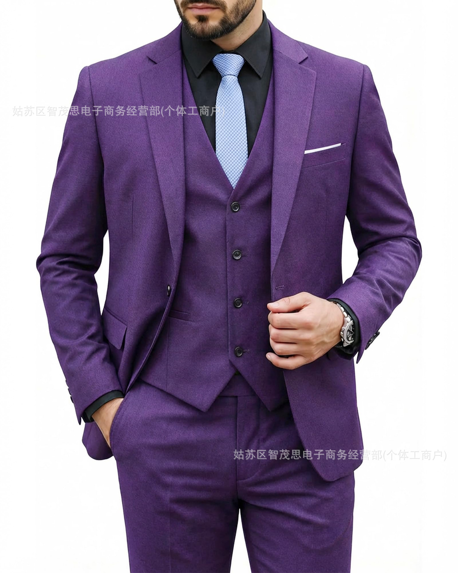 Purple suit + vest + pants / XS