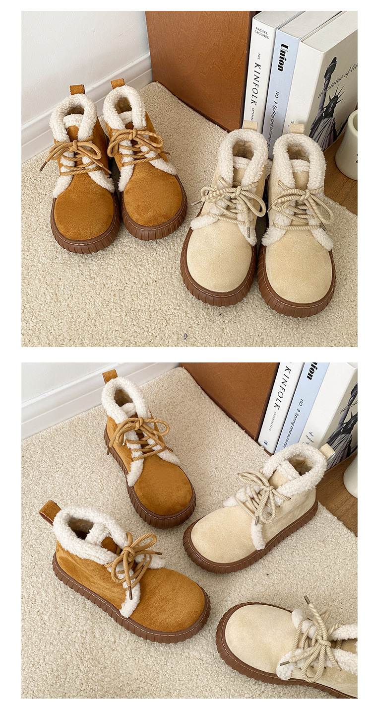 2023 m. žiemos nauji, stori apatiniai šilti odiniai kailiniai, integruoti sniego batai_voghion.com