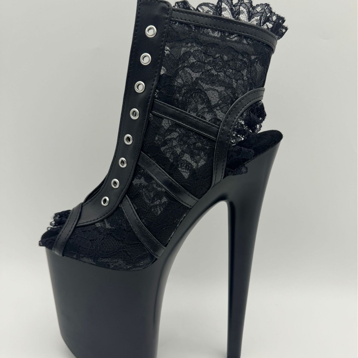 20cm Super Sandalias de tacón alto, encaje sexy zapatos de baile sexy modelo pasarela vestido a juego zapatos de verano