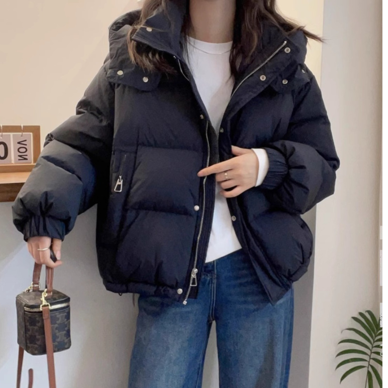 棉服女短款2025新款韩版宽松大码棉衣时尚连帽百搭薄款爆款棉袄潮|undefined