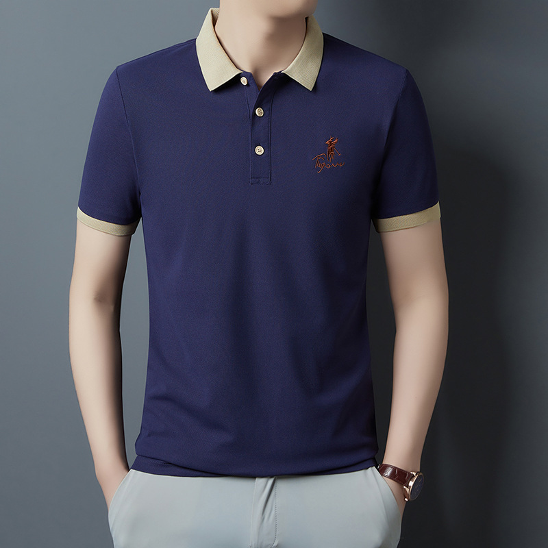 \ Polo camiseta de manga corta para hombre verano nuevo estilo bordado de solapa camiseta casual de negocios para hombre