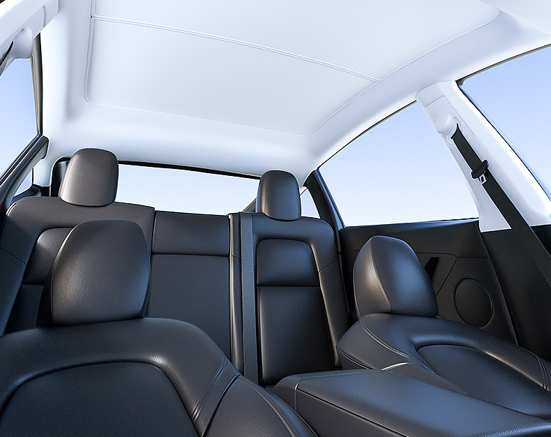 Suitable for Tesla Model Y New Version Sunshade M3 Ice Crystal Double-Layer Segmented Sunroof Sun Protection Magnetic Insulation Curtain