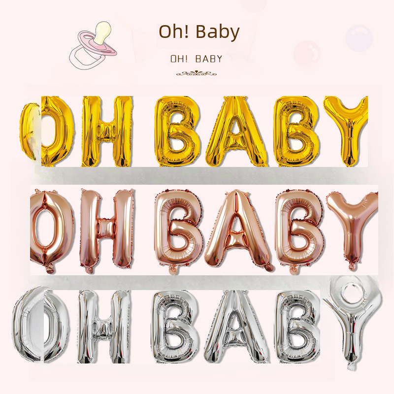 Cross -border oh baby aluminum film balloon baby birthday decorative…