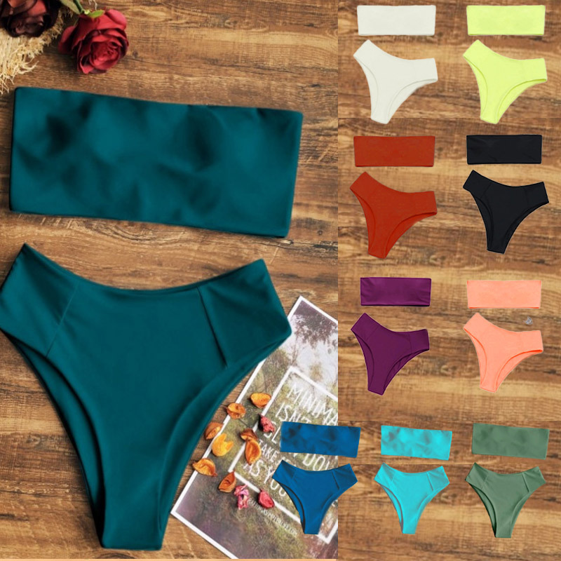Buy quality European And American Style New Bikini Bikini Solid Color
