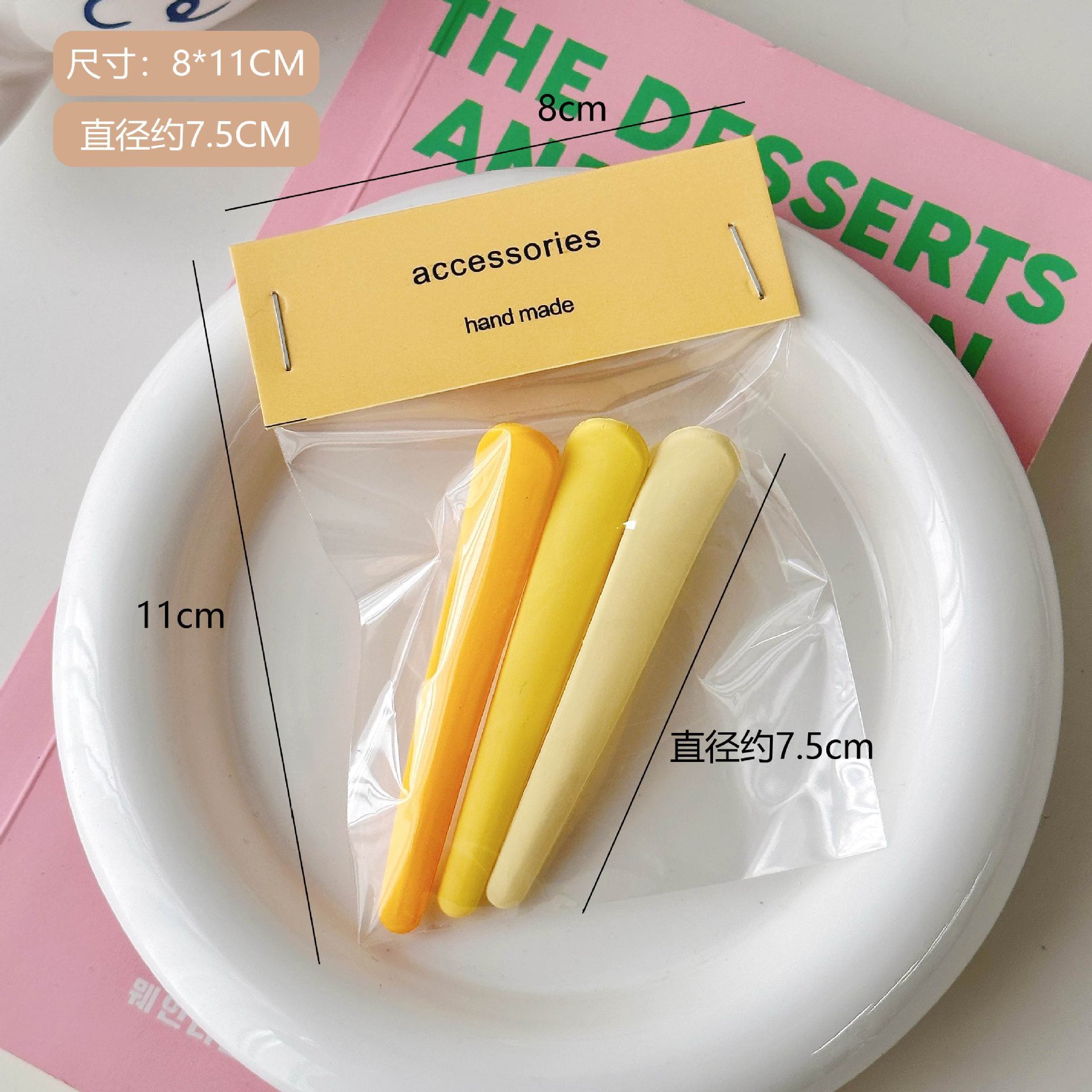 Dulce color gelatina cruzada frangea clip clip de cabello roto frente clip lateral lindo clip de boca de pato clip de estilo de niña libre