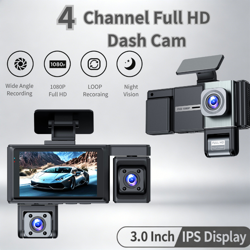 Cross-border C8 Dash Cam WiFi Four-Lens 1080P HD Car DVR Mobile Phone Connection Reverse Camera