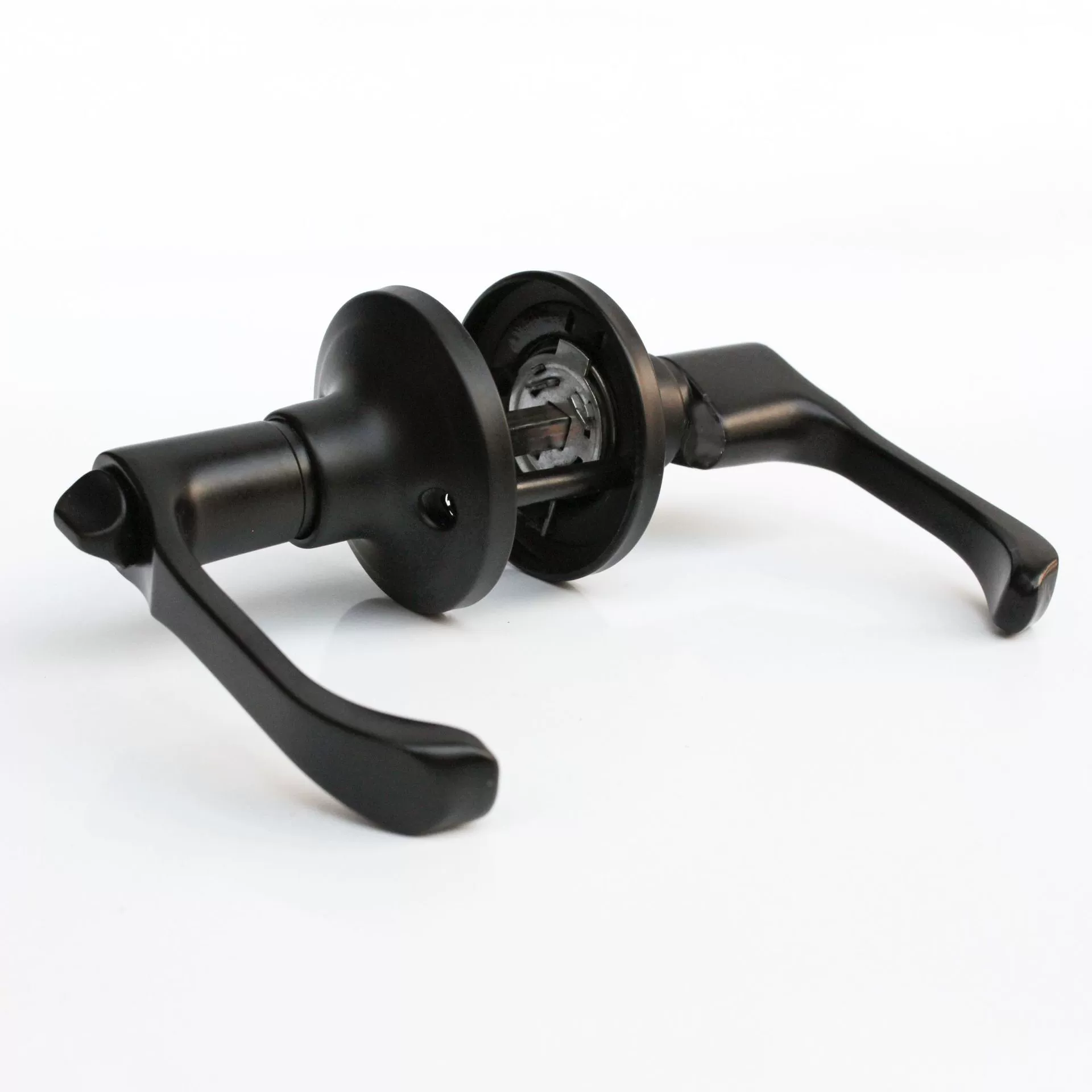 Завод цинковый сплав из нержавеющей стали черный трехполюсный Ручка Дверной замок Крытый дверь спальни ванная комната деревянная дверь защитная дверь