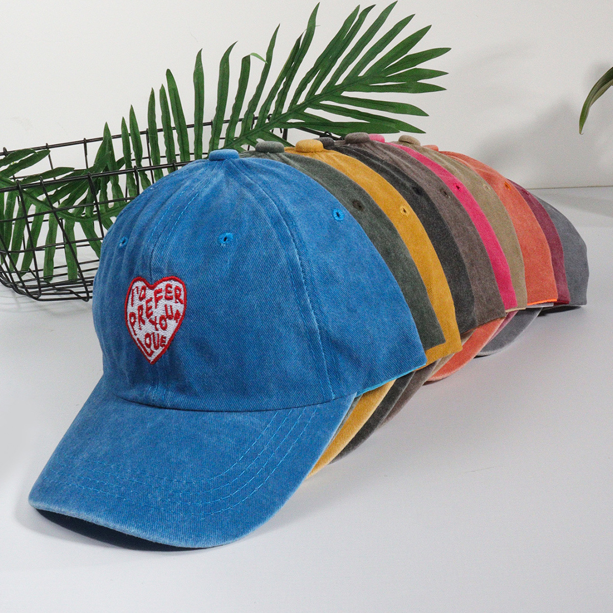 Cappellino da baseball unisex con testa grande, berretto ricamato con lettera d'amore, protezione solare alla moda_voghion.com