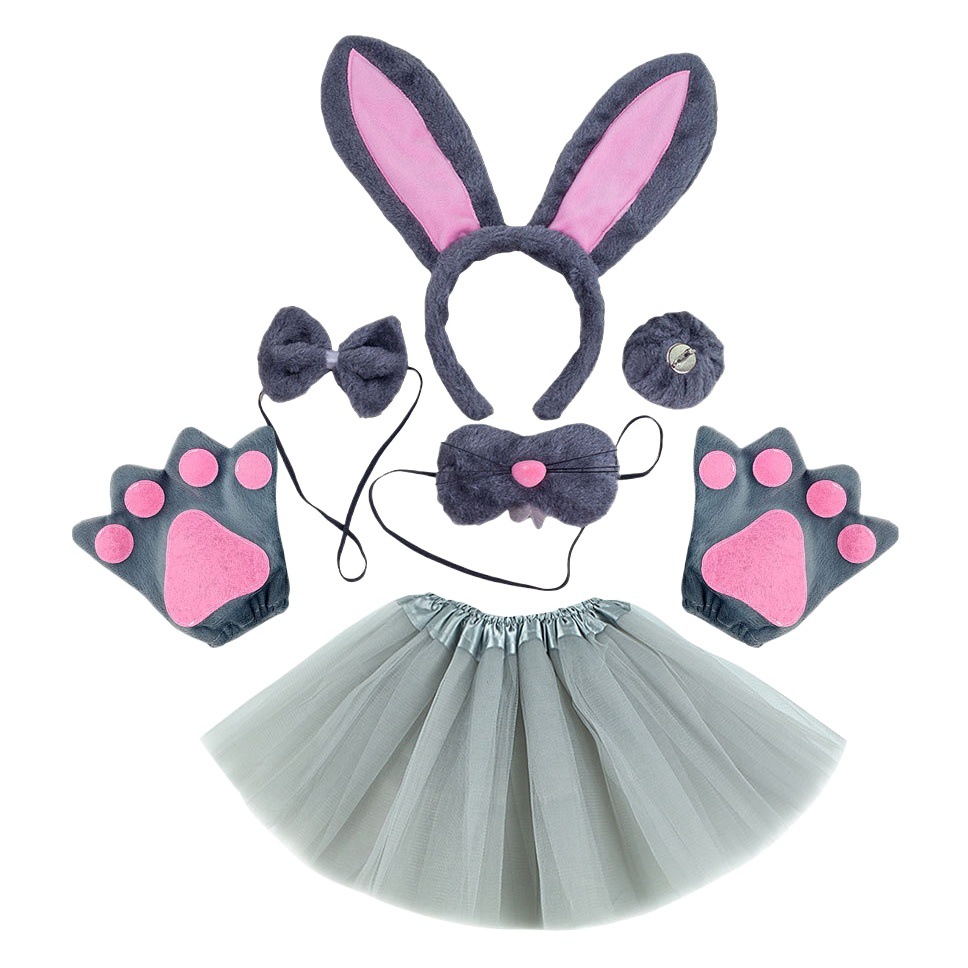 Nueva Pascua caliente Orejas de conejo diadema decoración del partido traje otoño e invierno de la felpa Linda nariz de conejo blanco diadema