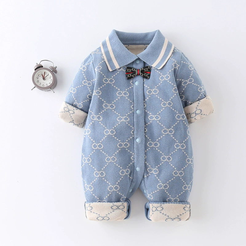 Children's autumn overall, knitted sweater for new born girl's, bodysuit, round collar