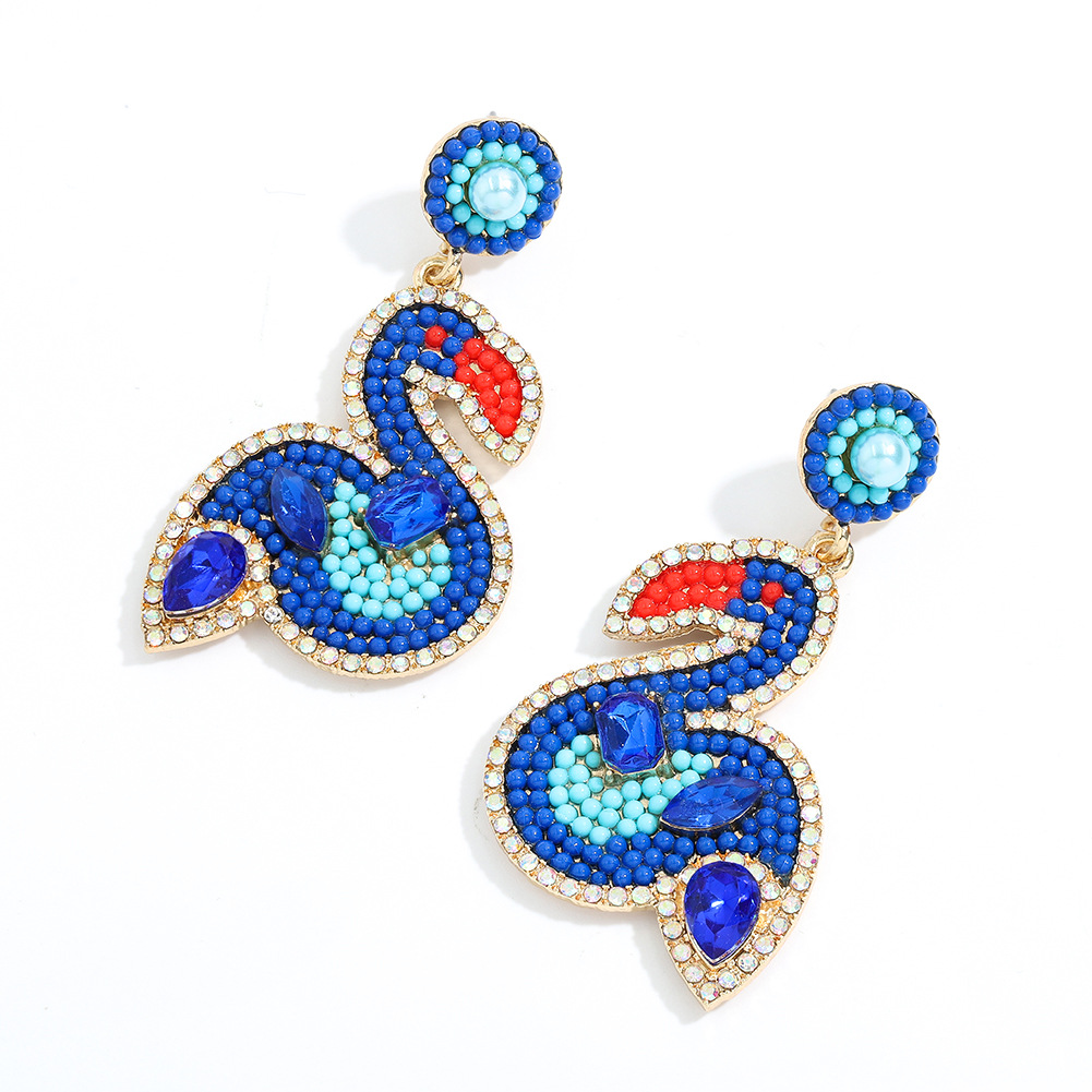 Fashion Alloy Inlaid Bead Earrings display picture 5