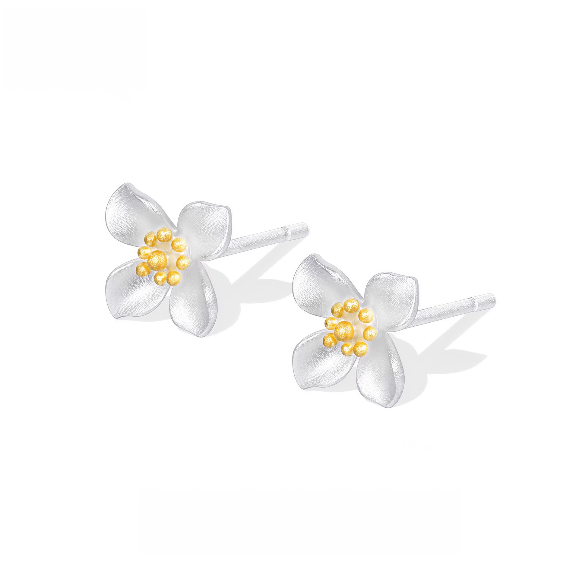 [Luyi] Женские серьги Gardenia с проколотыми ушами, высококлассные серьги, новый горячий стиль 2026 года, не нужно снимать серьги во время сна