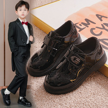 儿童鞋男童皮鞋春秋2025新款黑色英伦中大童软底学生校园演出鞋子