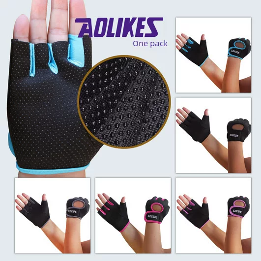 Outdoor Sports Gloves Half-Finger Men's and Women's Fitness Cycling Wrist Gloves Rock Climbing Non-Slip Breathable Cycling Supplies Wholesale