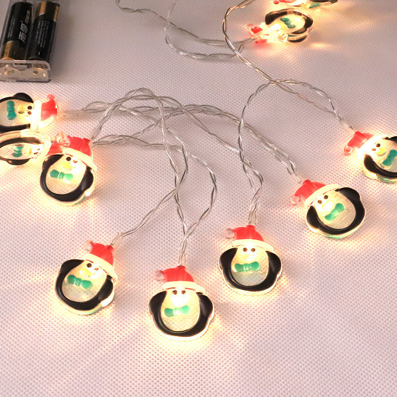 Decoraciones navideñas, Papá Noel brillante, muñeco de nieve de Navidad, arreglo de cadena de luces, decoraciones colgantes para árbol de Navidad, linternas pequeñas led