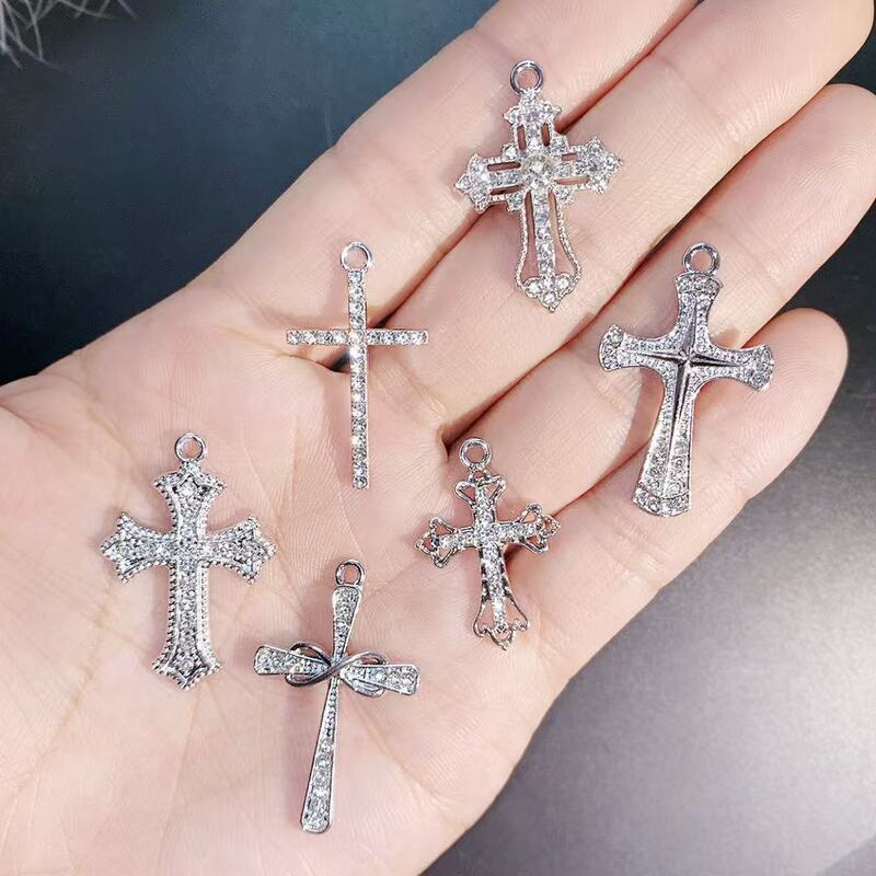 Fashion diamond cross alloy small pendant DIY handmade earring necklace bracelet pendant material accessories wholesale Fashion diamond cross alloy small pendant DIY handmade earring necklace bracelet pendant material accessories wholesale