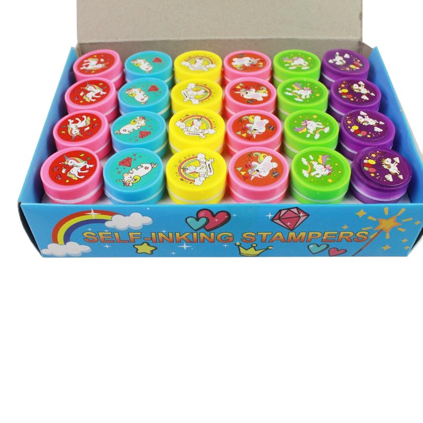 Nuevo lindo unicornio patrón de dibujos animados sello plástico de secado rápido sello de juguete para niños Amazon Venta caliente