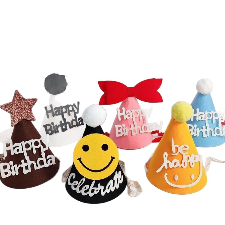 Felt hat children's birthday non-woven hat party yellow crown decorative hat diy Crown props