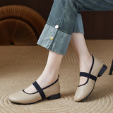 Мягкая коровая ручная ручная работа маленькая одиночная обувь женская лесная девочка светлый рот круглый головы кожа все -матч -стиль матрицы Мэри Женпинг Бабу