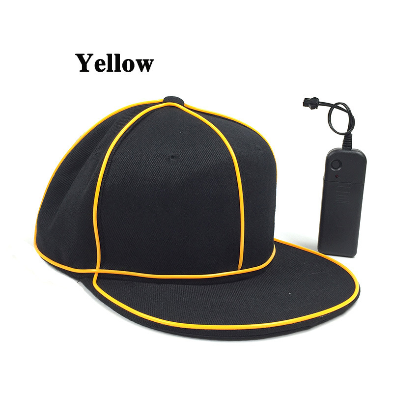 Party EL sombrero de hip-hop luminoso de luz fría bar baile sombrero de béisbol LED luminoso Bungee sombrero de boca de pato