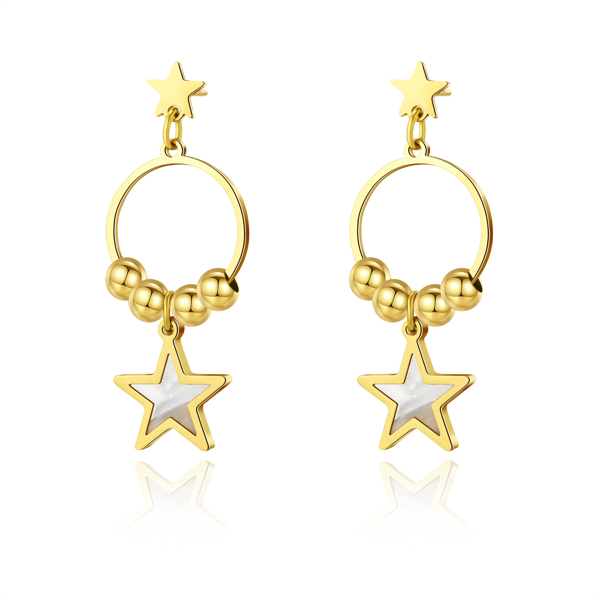 Oferta especial experiencia europea y americana joyería de acero titanio vacío galvanoplastia no decoloración no alérgica joyería pendientes collar fábrica al por mayor