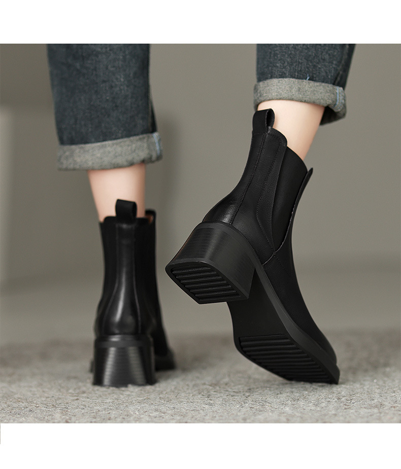CHIKO Primavera Square Toe Block Heels Ankle Boots