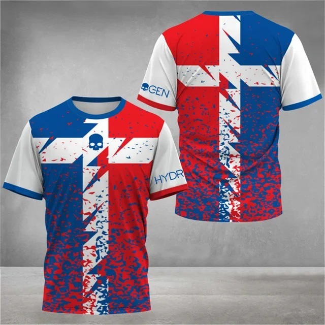 Deportes para hombres malla transpirable suelta camiseta de manga corta venta directa de fábrica moda 3D impresión digital spot