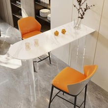 岩板吧台桌亚力克透明长条桌椅小户型家用靠墙阳台窄桌悬浮书桌子
