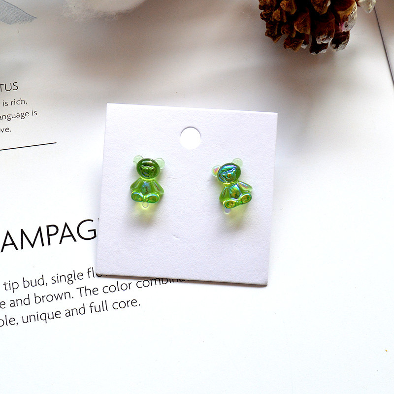 Women'S Gender Cute Bear Resin Women's Ear Studs 1 Pair