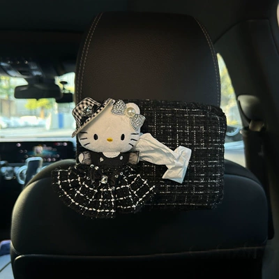 Chanel-Style Hello Kitty Car Tissue: Car tissue box/set