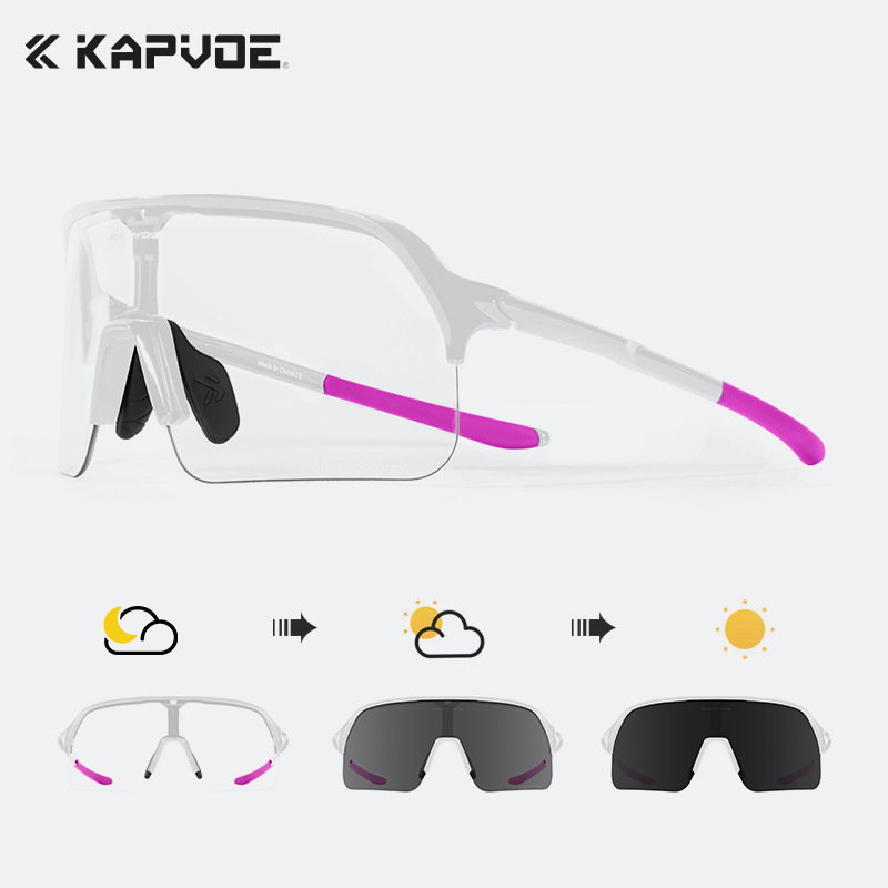 Gafas de Ciclismo Deportivo TR90 Fotocromático A prueba de viento Protección UV para Deportes al Aire Libre