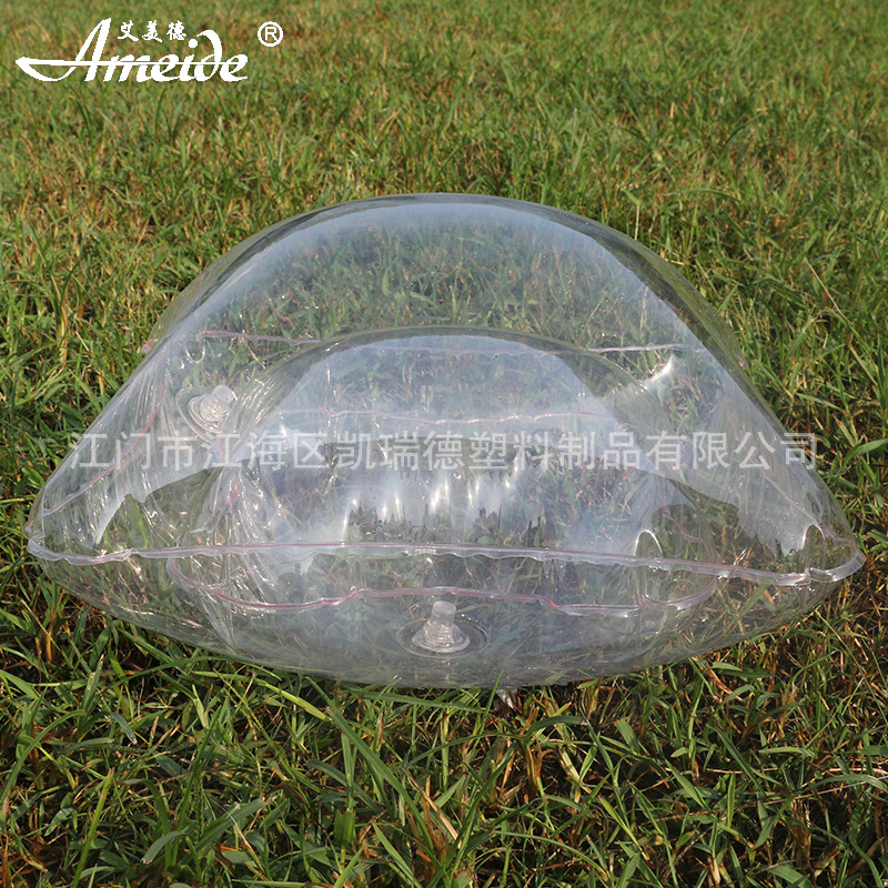 Wholesale PVC inflatable pillows, double-layer transparent, creative folding, portable, all-season, airbag lumbar support, hot-selling across borders.