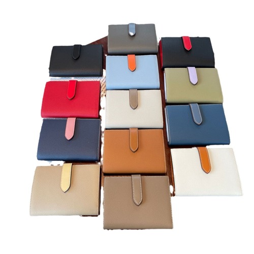 Palm print bifold wallet for women  new style cowhide wallet coin card holder contrasting color niche design large capacity simple